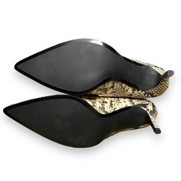 Zara Womens Leather Snakeskin Heeled Ankle Booties - Size 11 EU 42 - Picture 6 of 12